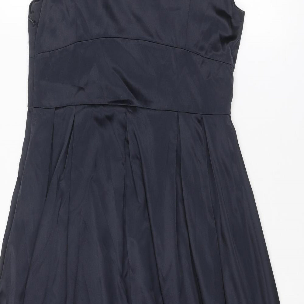 Lindy Bop Womens Blue Polyester A-Line Size 14 Round Neck Zip
