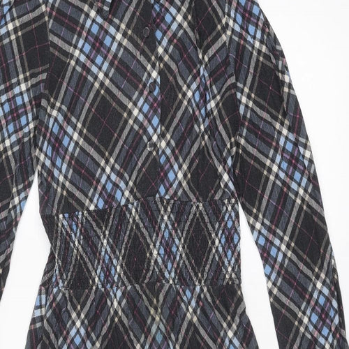 NEXT Womens Multicoloured Geometric Viscose A-Line Size 12 Collared Button