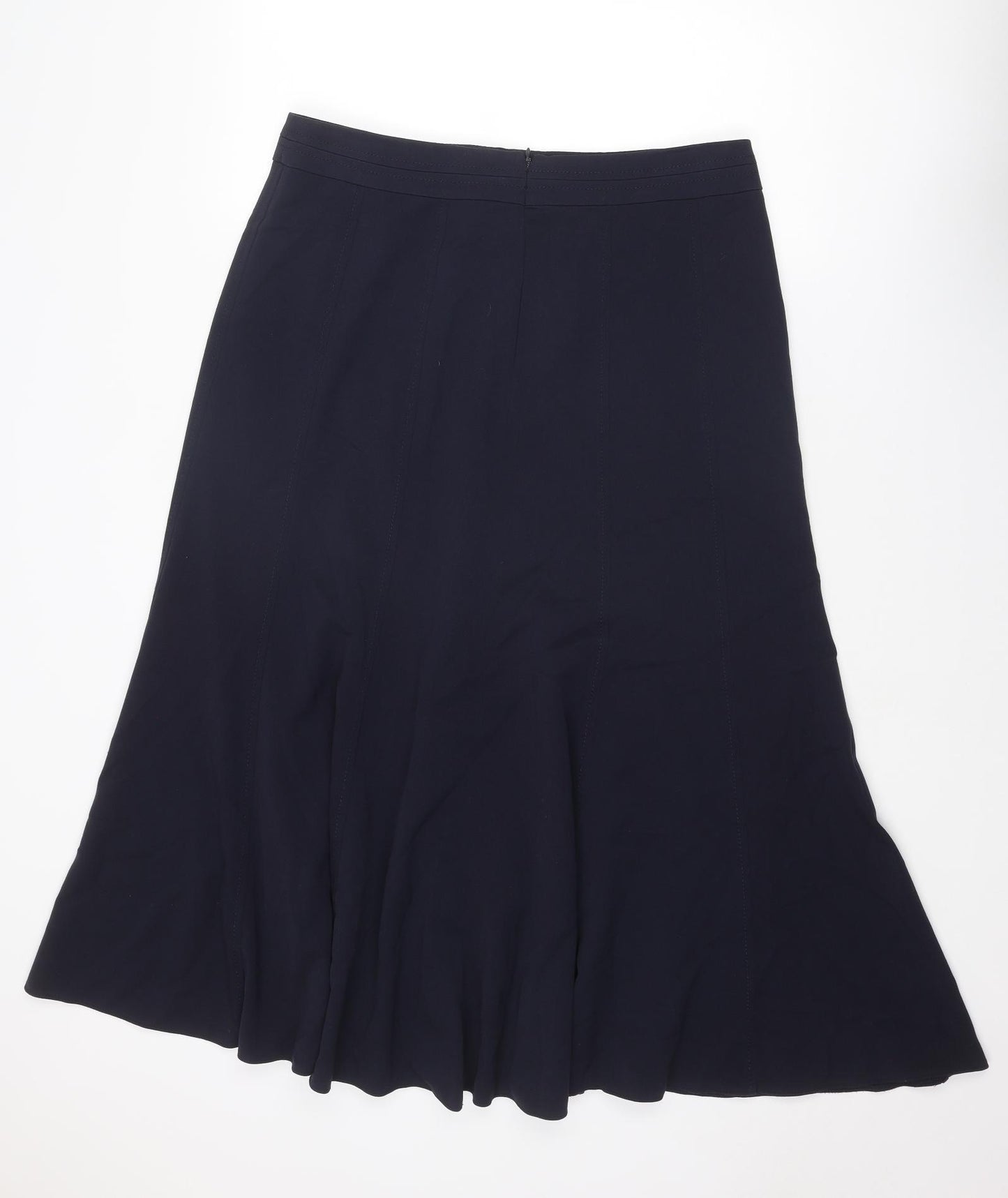 Marks and Spencer Womens Blue Polyester Swing Skirt Size 16 Zip