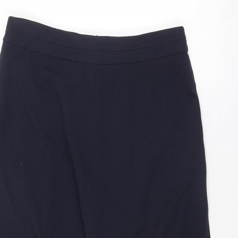 Marks and Spencer Womens Blue Polyester Swing Skirt Size 16 Zip