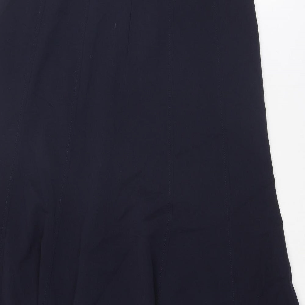 Marks and Spencer Womens Blue Polyester Swing Skirt Size 16 Zip