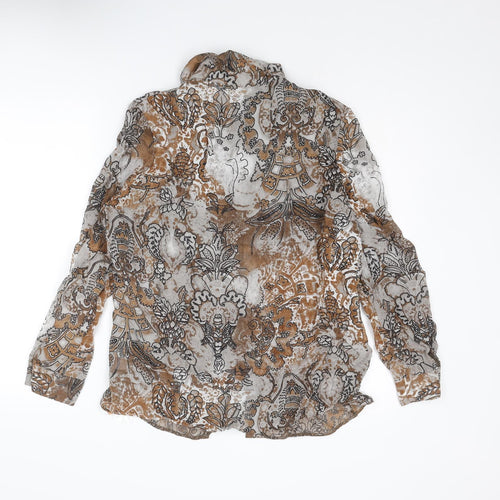 Andre De Brett Womens Multicoloured Paisley Viscose Basic Button-Up Size 16 Collared