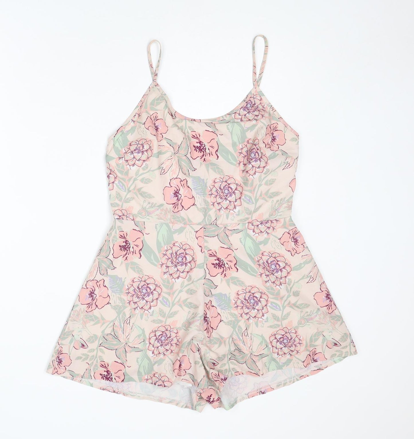 Missguided Womens Pink Fair Isle Polyester Playsuit One-Piece Size 12 L3 in Zip