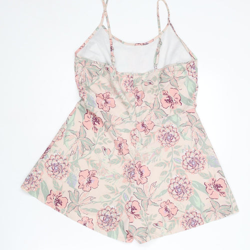 Missguided Womens Pink Fair Isle Polyester Playsuit One-Piece Size 12 L3 in Zip