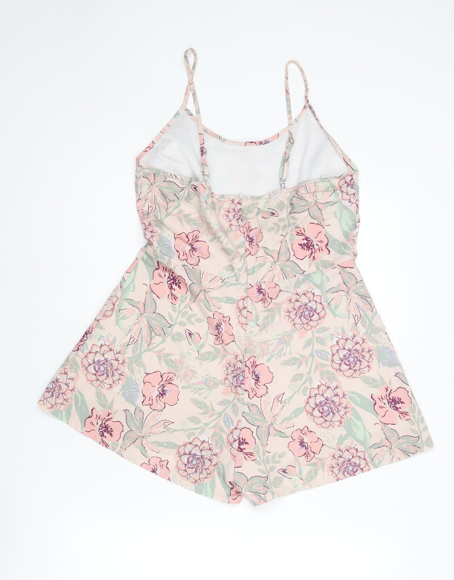 Missguided Womens Pink Fair Isle Polyester Playsuit One-Piece Size 12 L3 in Zip