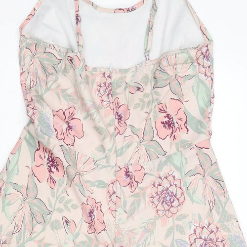 Missguided Womens Pink Fair Isle Polyester Playsuit One-Piece Size 12 L3 in Zip