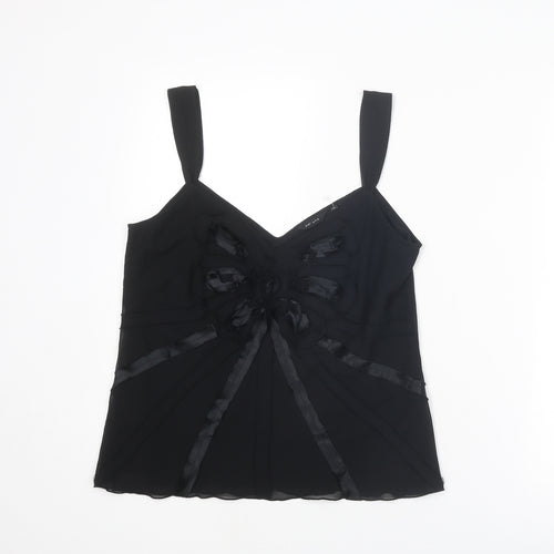 Per Una Womens Black Polyester Basic Tank Size 14 V-Neck