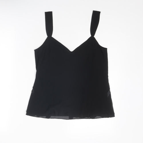 Per Una Womens Black Polyester Basic Tank Size 14 V-Neck