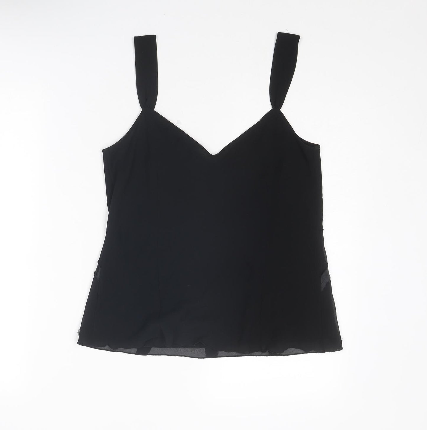 Per Una Womens Black Polyester Basic Tank Size 14 V-Neck