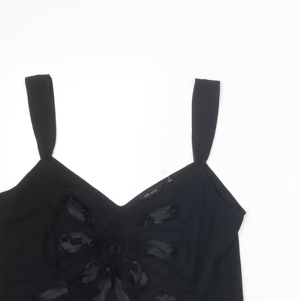 Per Una Womens Black Polyester Basic Tank Size 14 V-Neck