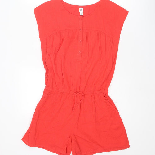 Gap Girls Red Cotton Playsuit One-Piece Size 2XL L4 in Button