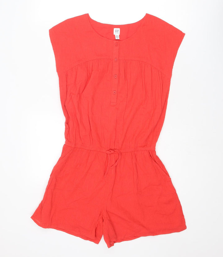 Gap Girls Red Cotton Playsuit One-Piece Size 2XL L4 in Button