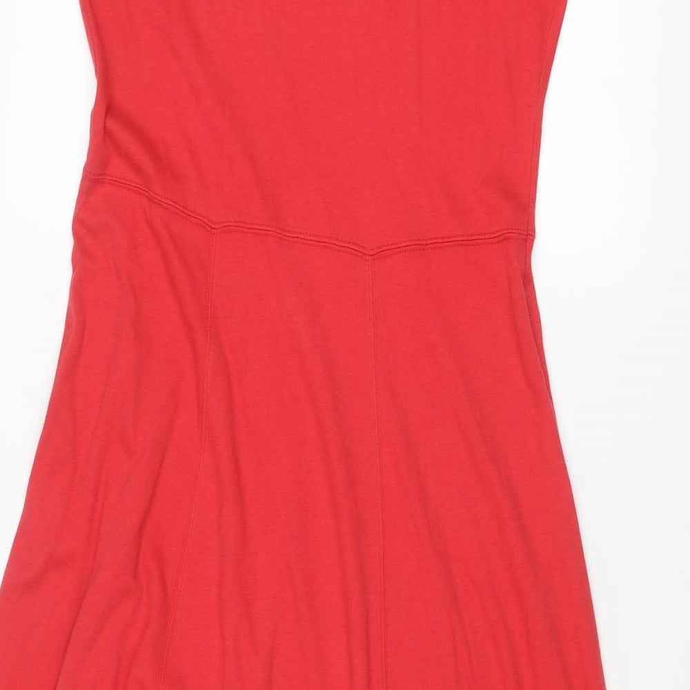 Racing Green Womens Red Cotton A-Line Size 18 V-Neck Pullover