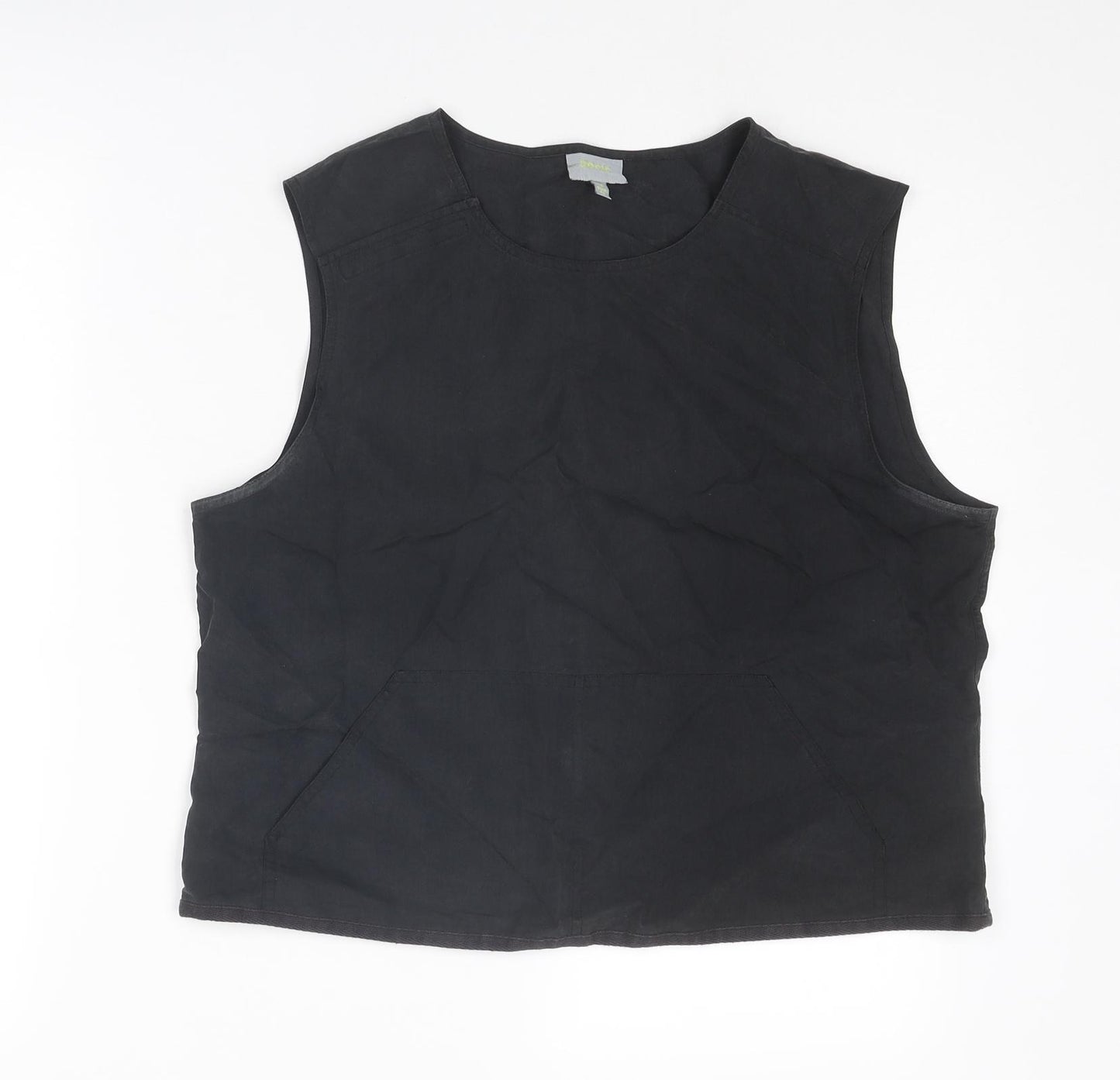 Oasis Womens Black Viscose Basic Tank Size 16 Round Neck