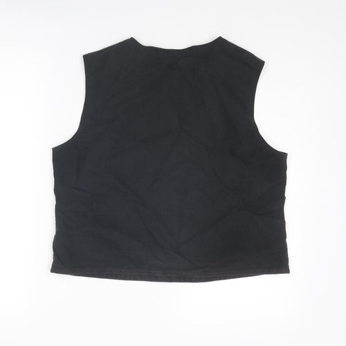 Oasis Womens Black Viscose Basic Tank Size 16 Round Neck