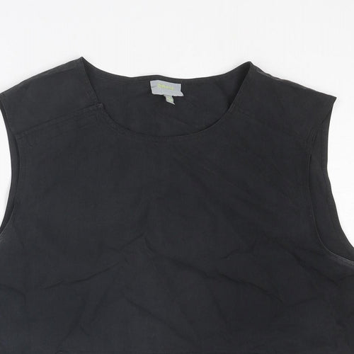 Oasis Womens Black Viscose Basic Tank Size 16 Round Neck
