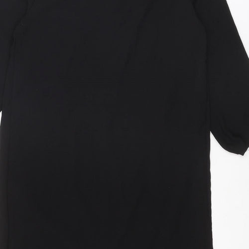H&M Womens Black Polyester A-Line Size 8 Round Neck Zip