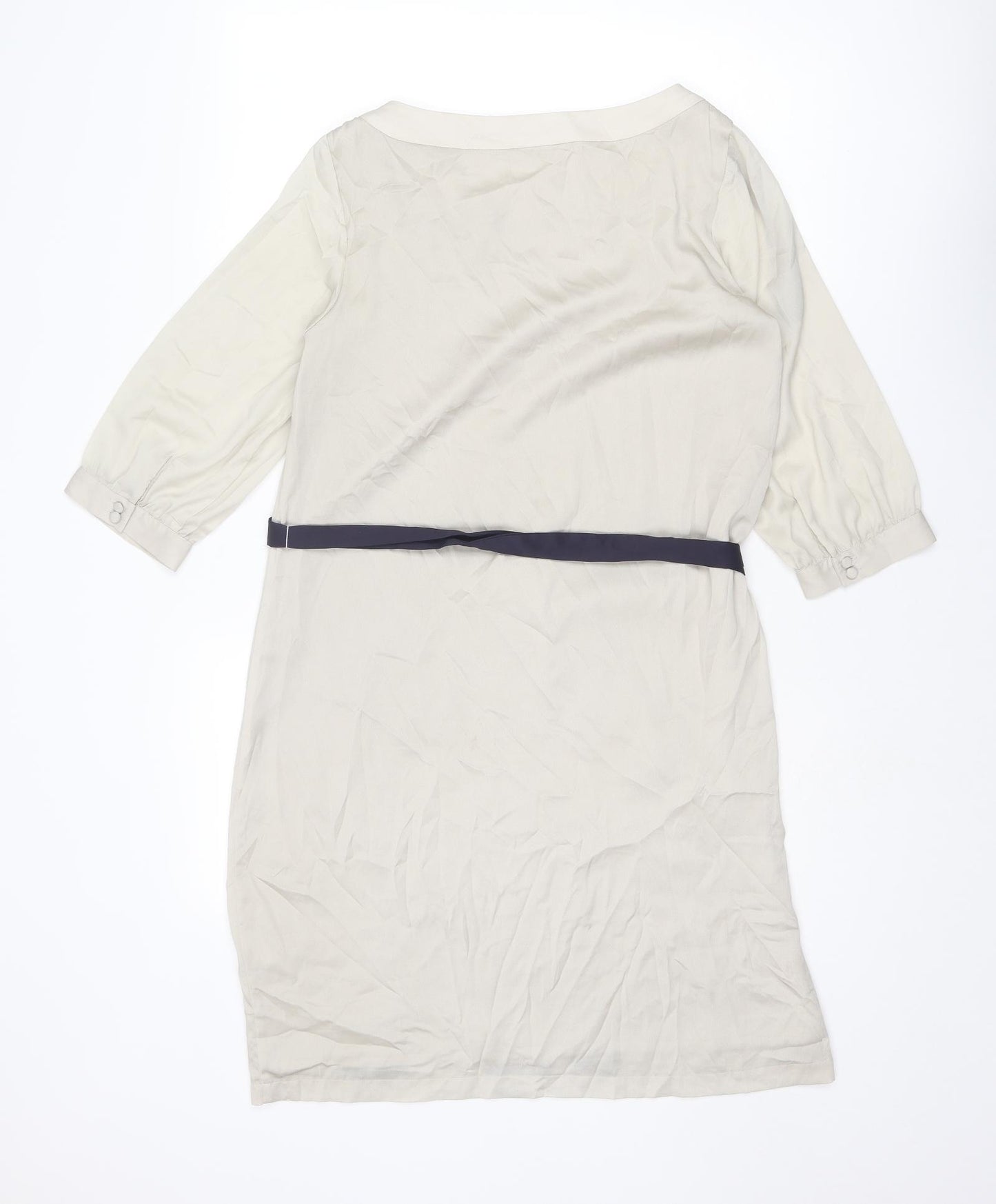 H&M Womens Grey Floral Polyester Shift Size 8 Boat Neck Pullover