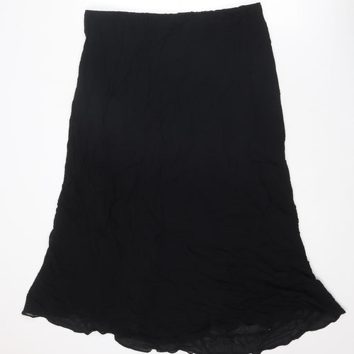 St Michael Womens Black Viscose Swing Skirt Size 20