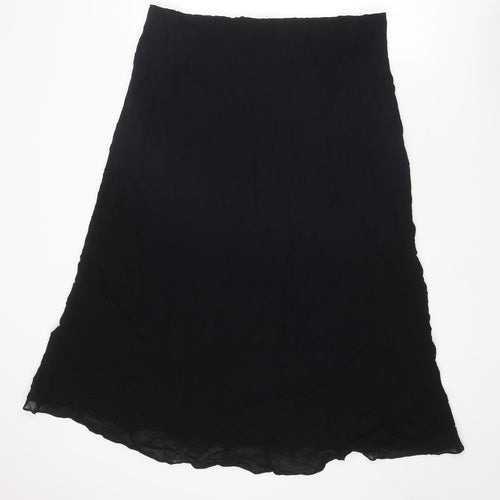 St Michael Womens Black Viscose Swing Skirt Size 20