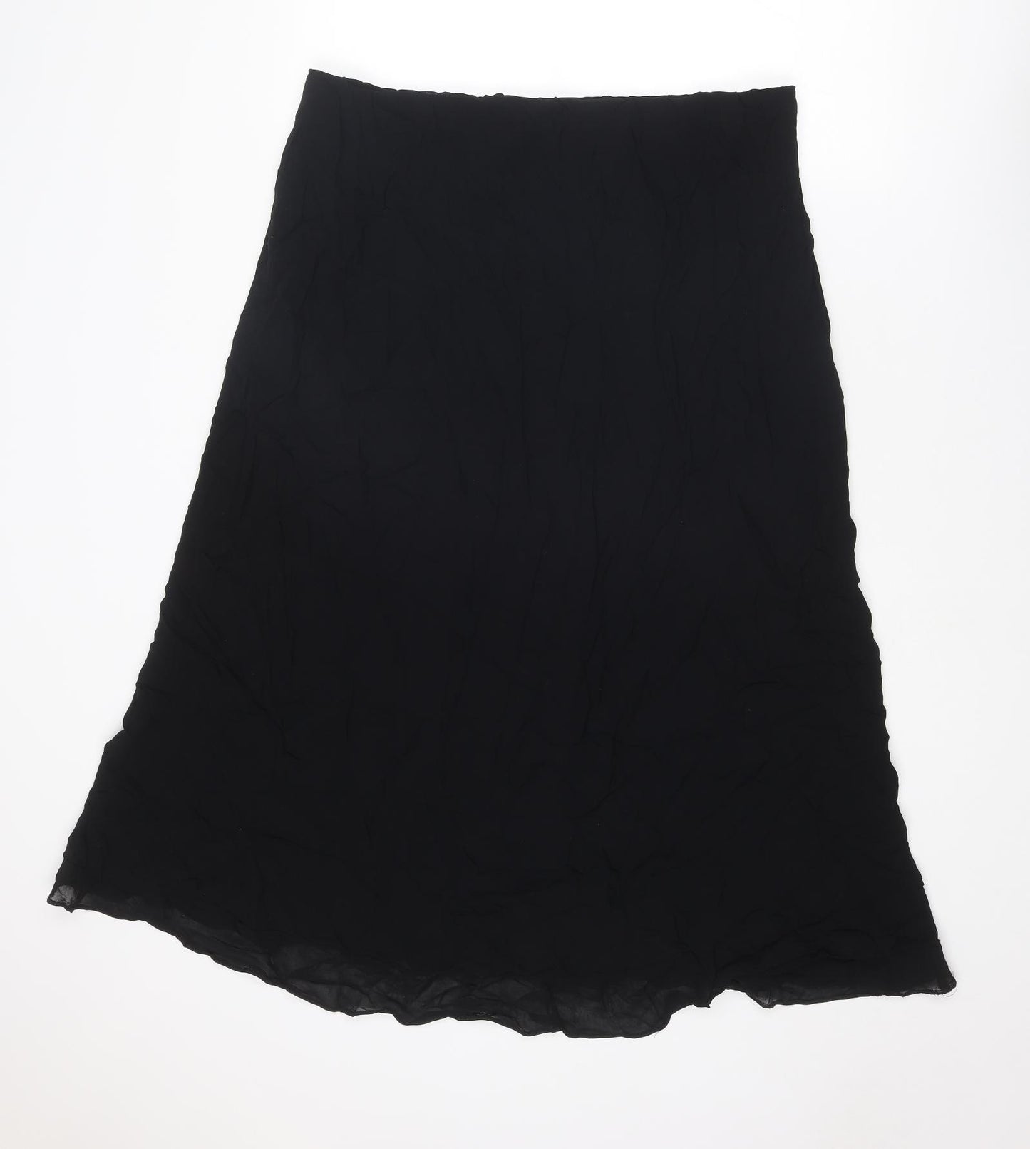 St Michael Womens Black Viscose Swing Skirt Size 20