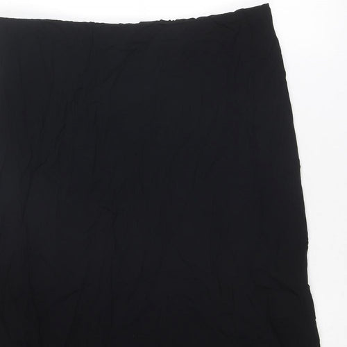 St Michael Womens Black Viscose Swing Skirt Size 20