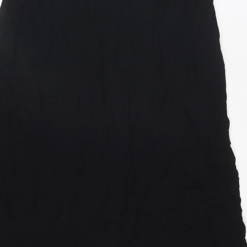 St Michael Womens Black Viscose Swing Skirt Size 20