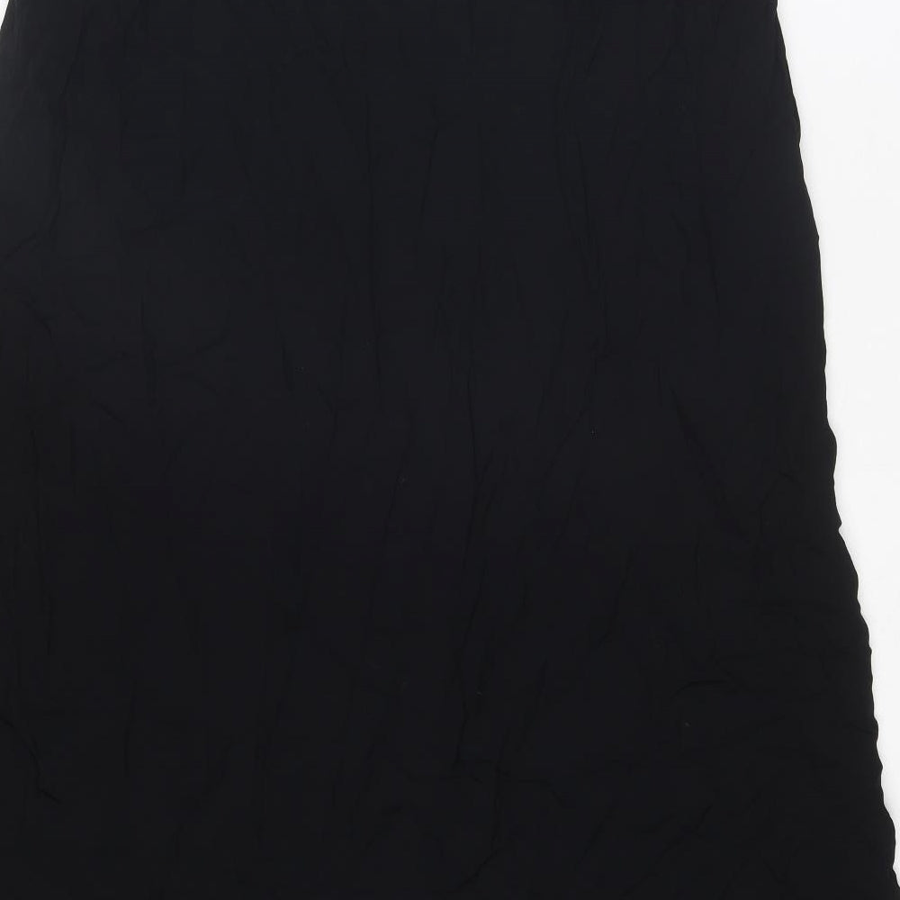 St Michael Womens Black Viscose Swing Skirt Size 20