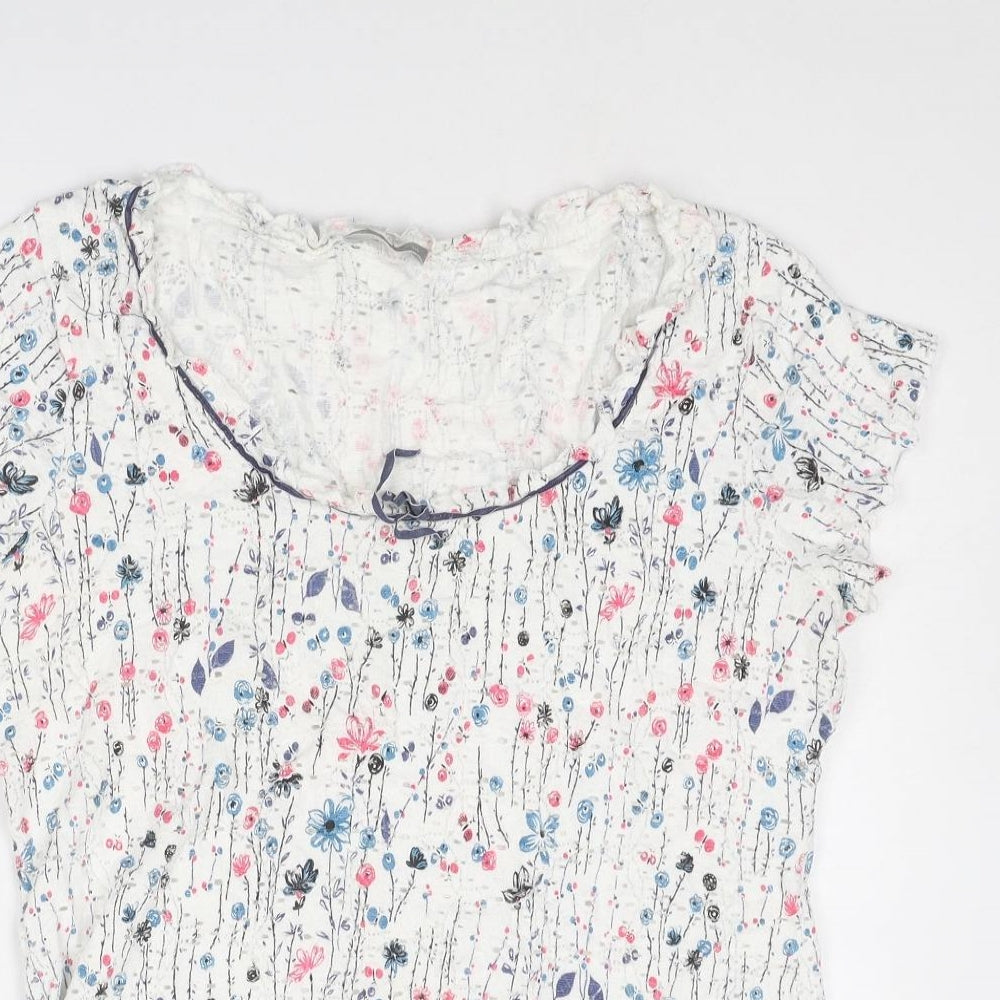 Per Una Womens Multicoloured Geometric Viscose Basic T-Shirt Size 16 Round Neck