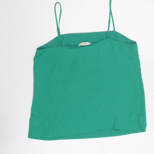 Oasis Womens Green Polyester Basic Tank Size 14 Round Neck