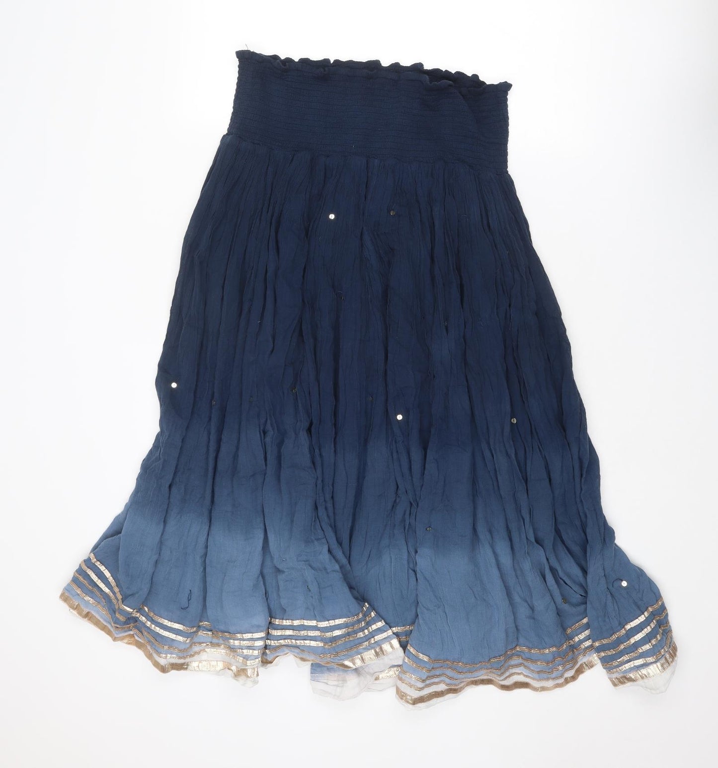 Monsoon Womens Blue Cotton Peasant Skirt Size L
