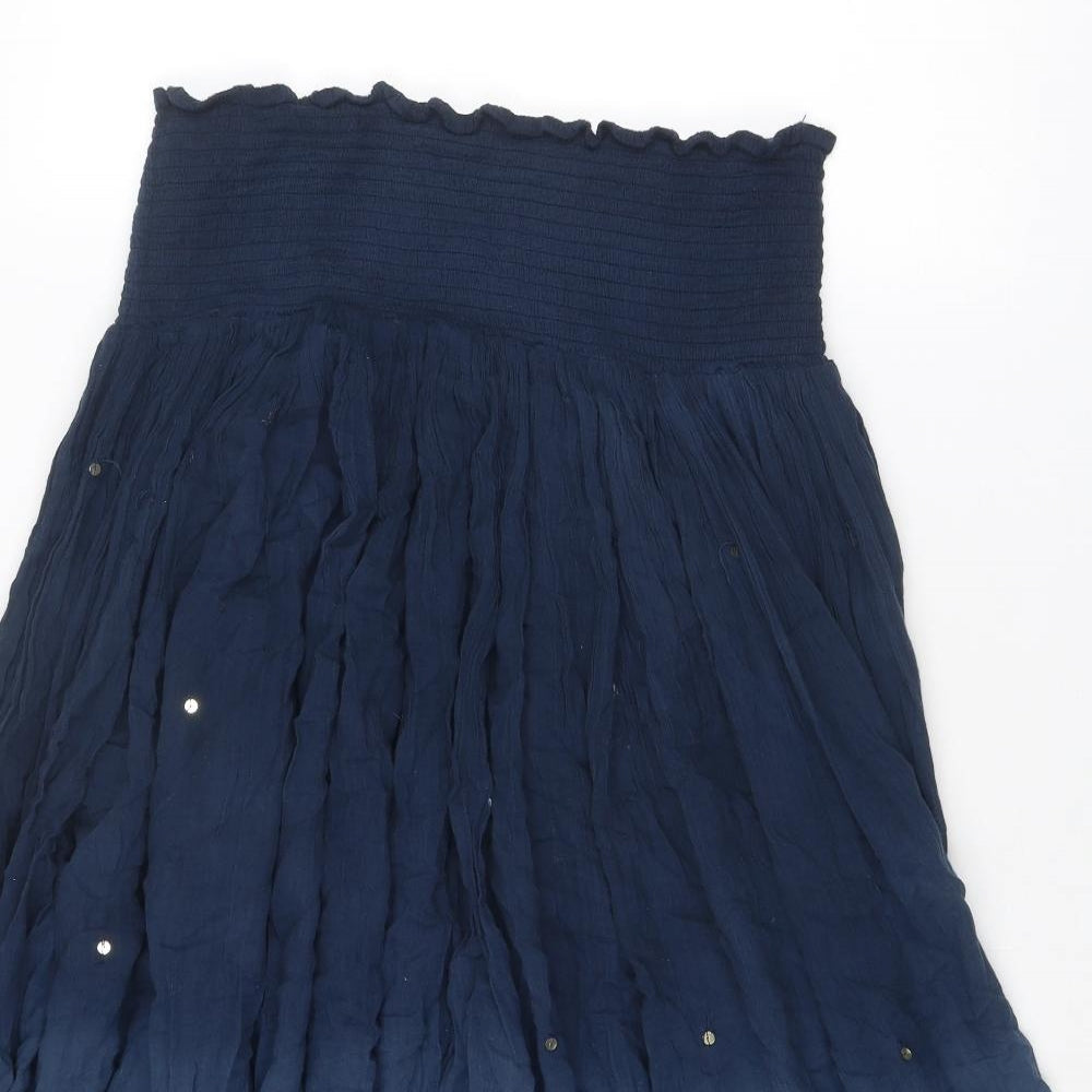 Monsoon Womens Blue Cotton Peasant Skirt Size L