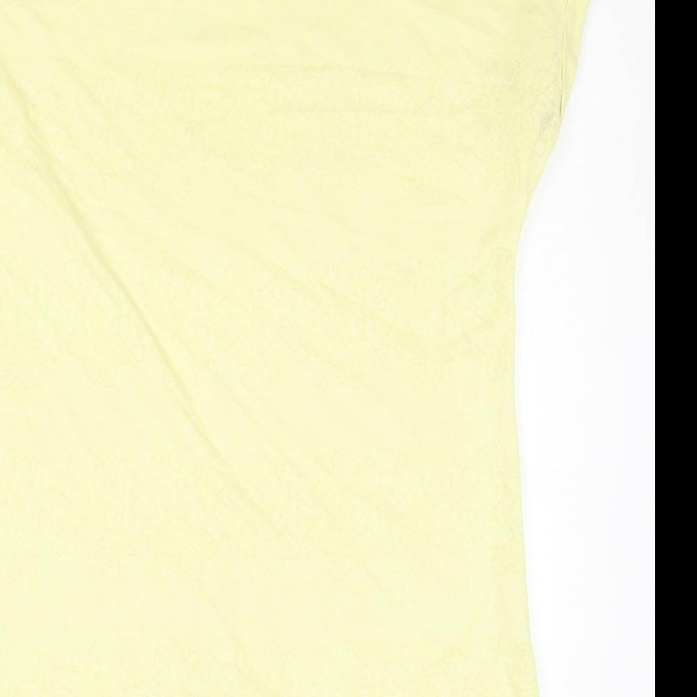 Marks and Spencer Womens Yellow Polyester Basic T-Shirt Size 10 Round Neck
