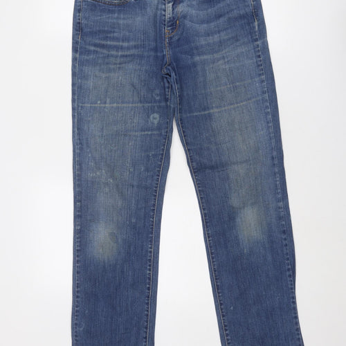 Levi's Womens Blue Cotton Straight Jeans Size 28 in L30 in Regular Zip