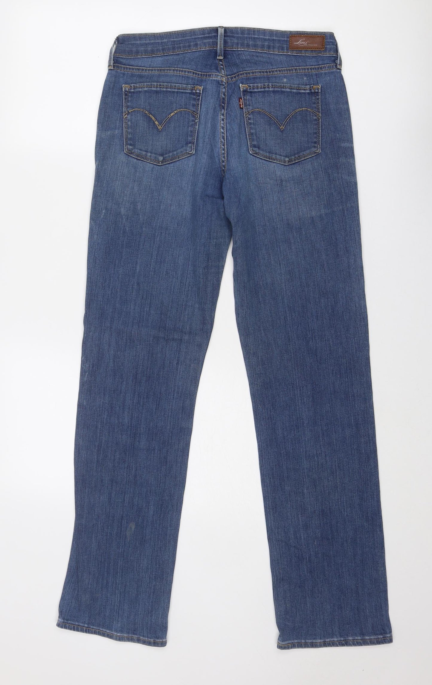 Levi's Womens Blue Cotton Straight Jeans Size 28 in L30 in Regular Zip