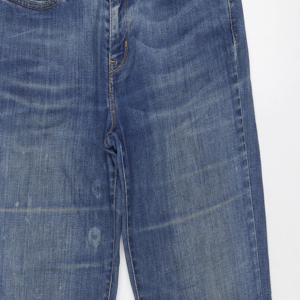 Levi's Womens Blue Cotton Straight Jeans Size 28 in L30 in Regular Zip