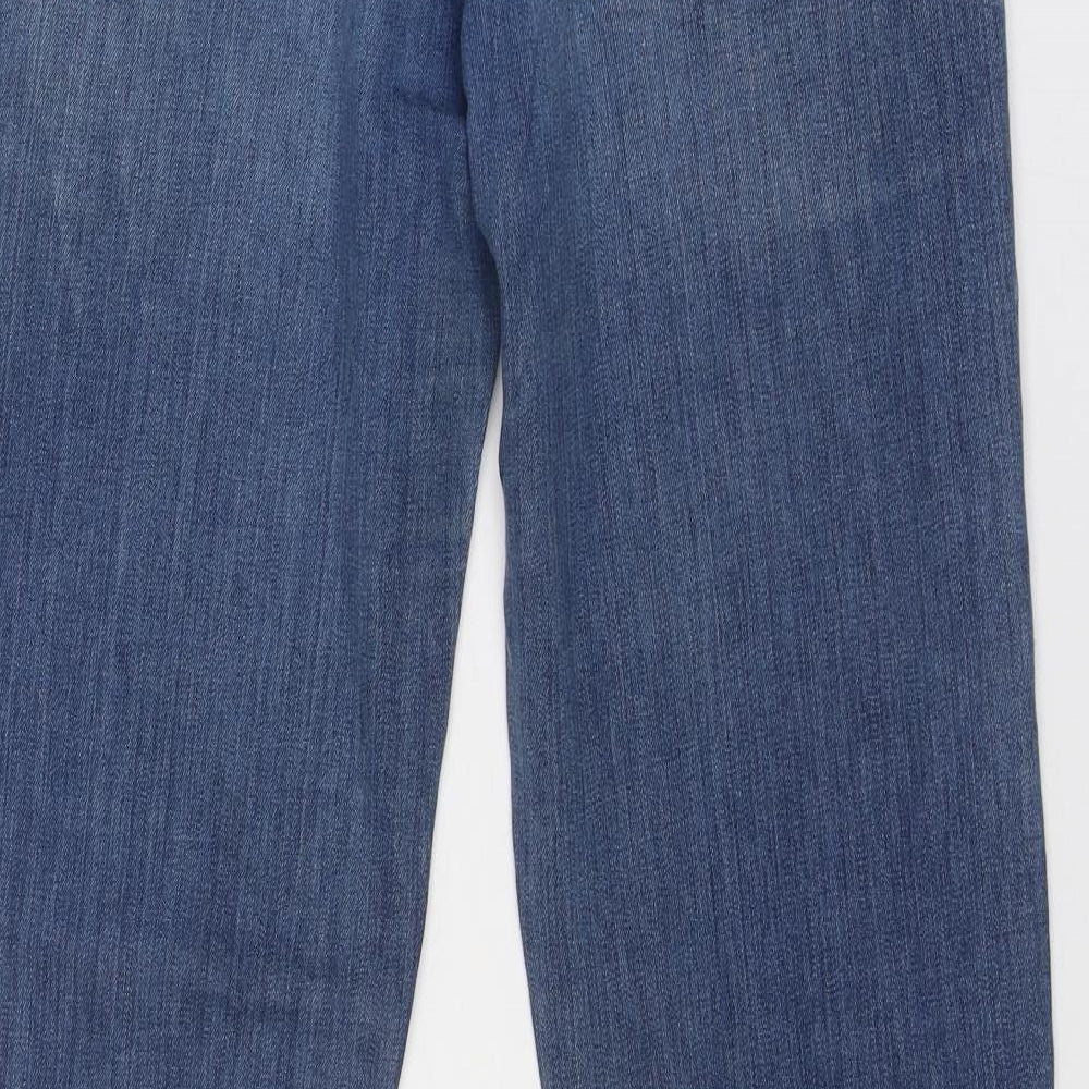 Levi's Womens Blue Cotton Straight Jeans Size 28 in L30 in Regular Zip