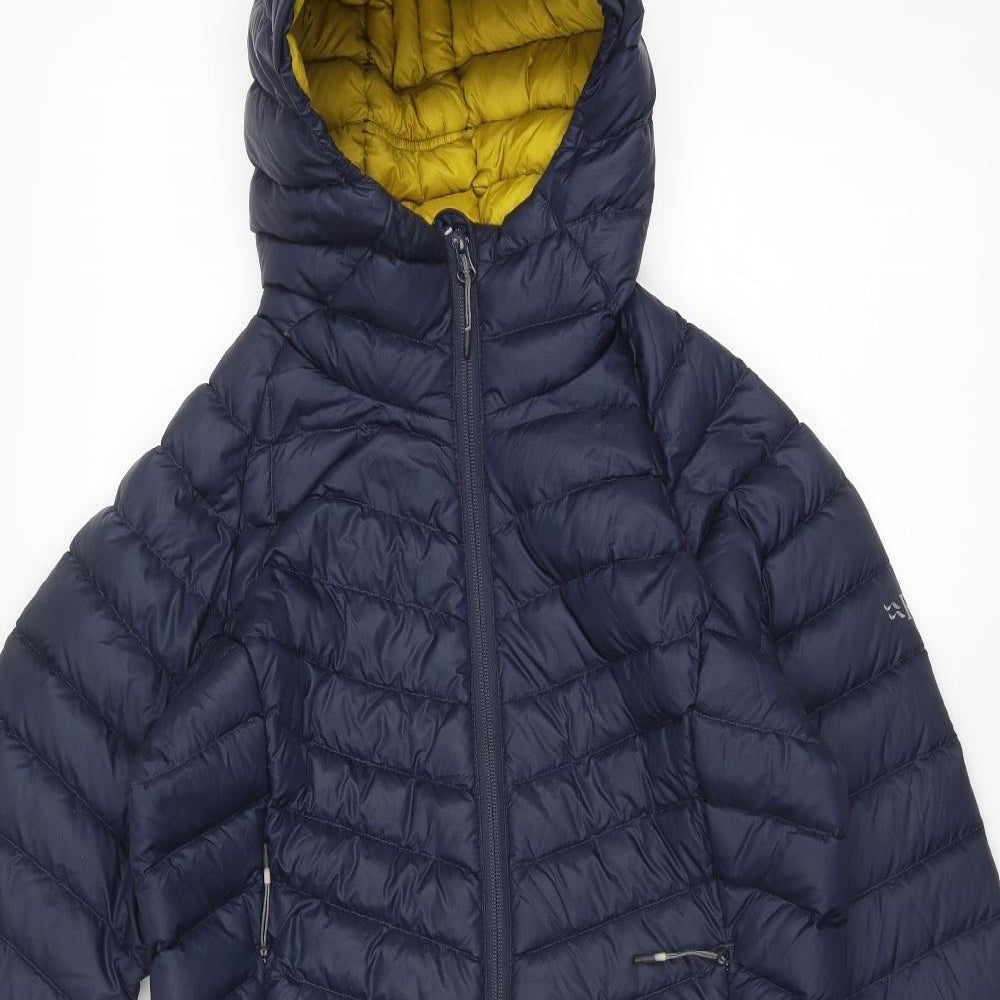 RAB Womens Blue Quilted Coat Size 10 Zip
