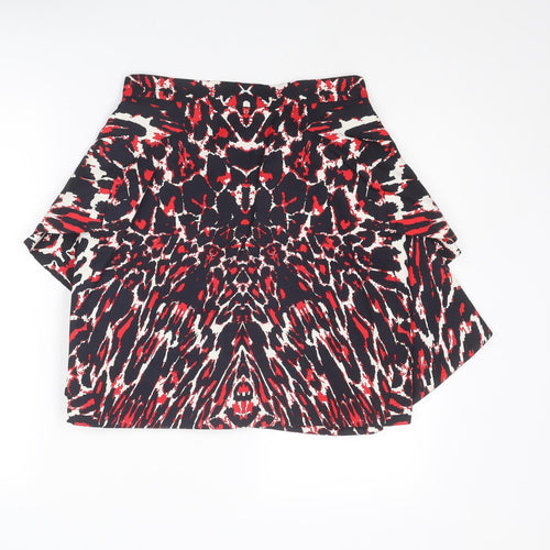 Alexander McQueen Womens Multicoloured Geometric Cotton A-Line Skirt Size 28 in Zip