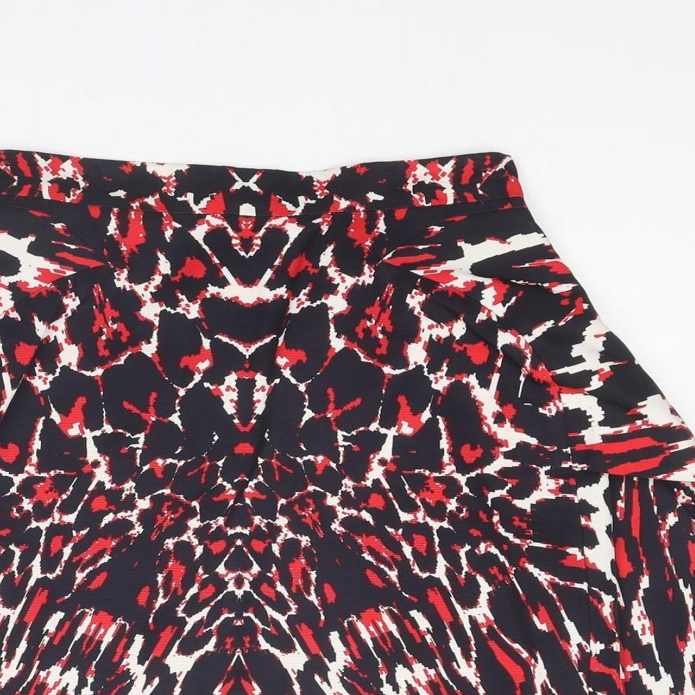 Alexander McQueen Womens Multicoloured Geometric Cotton A-Line Skirt Size 28 in Zip