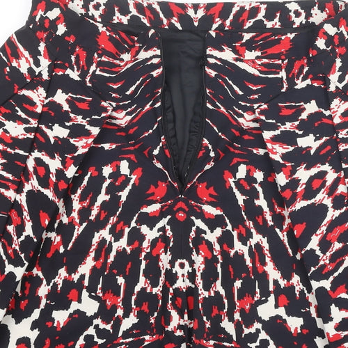 Alexander McQueen Womens Multicoloured Geometric Cotton A-Line Skirt Size 28 in Zip
