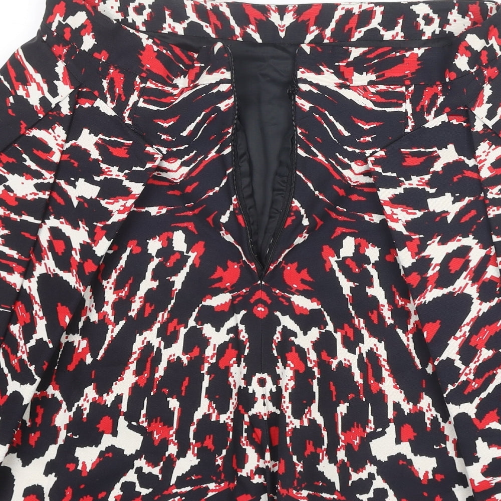 Alexander McQueen Womens Multicoloured Geometric Cotton A-Line Skirt Size 28 in Zip