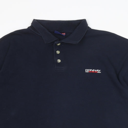 Donnay Mens Blue Cotton Polo Size XL Collared Button