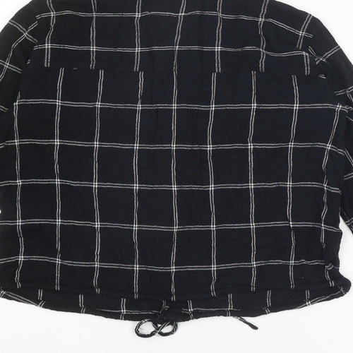 Abercrombie & Fitch Womens Black Striped Cotton Basic Button-Up Size S Collared