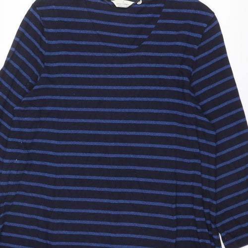 Seasalt Womens Blue Striped Cotton Jumper Dress Size 18 Round Neck Pullover