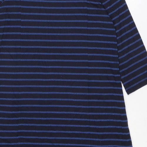 Seasalt Womens Blue Striped Cotton Jumper Dress Size 18 Round Neck Pullover
