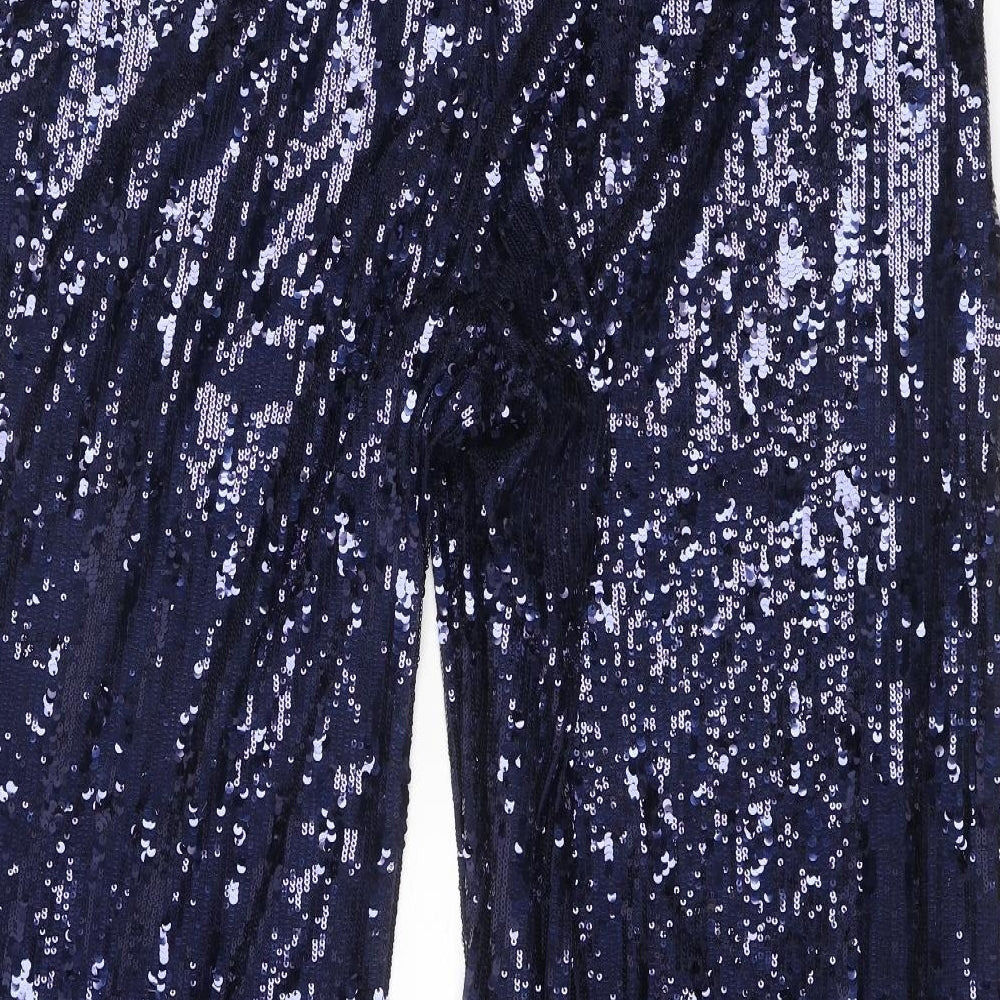 Marks and Spencer Womens Blue Polyester Trousers Size 20 L28 in Regular