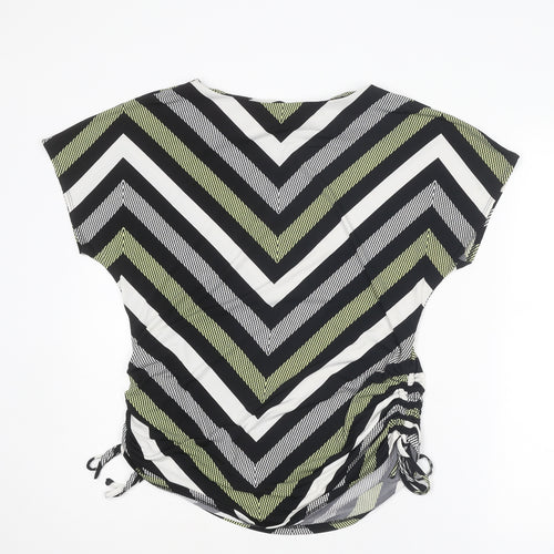 Principles Womens Multicoloured Striped Polyester Basic Blouse Size 14 Boat Neck - Ruched Sides