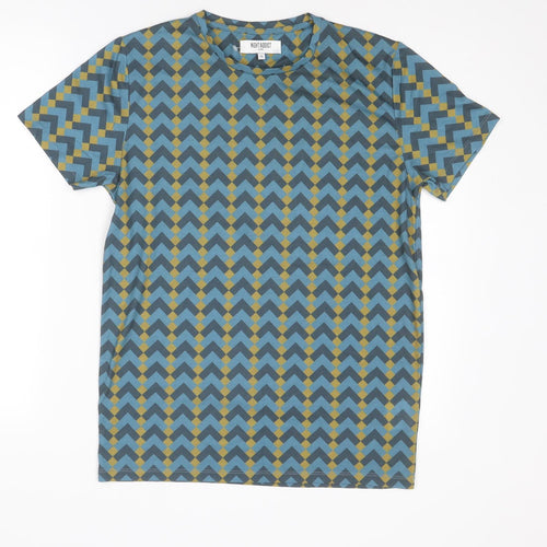 Night Addict Mens Multicoloured Geometric Polyester T-Shirt Size S Round Neck