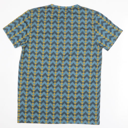 Night Addict Mens Multicoloured Geometric Polyester T-Shirt Size S Round Neck